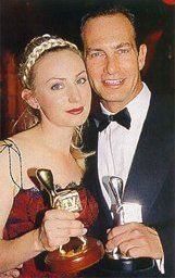 Lisa McCune and Martin Sacks with their Logies